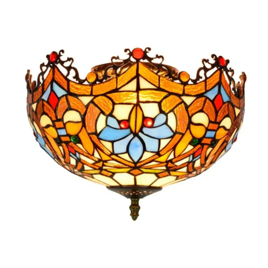 12inch Handmade Flower Shaped Tiffany Style Ceiling Light Fixtures - CTL