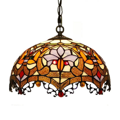 12inch Retro Stained Glass Chandelier Wisteria Tiffany Style Lamp Pendant Light - CTL