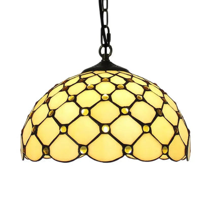 12inch Retro Stained Glass Chandelier Wisteria Tiffany Style Lamp Pendant Light - CTL