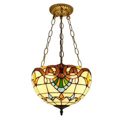 12inch 30cm Retro Stained Glass Baroque Lampshade Anti-chandelier Tiffany Pendant Light - CTL