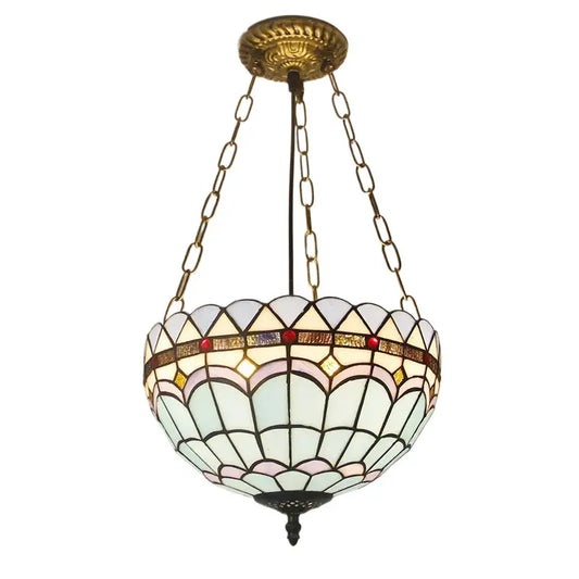 12inch 30cm Retro Stained Glass Sea Air Anti-chandelier Tiffany Pendant Light - CTL