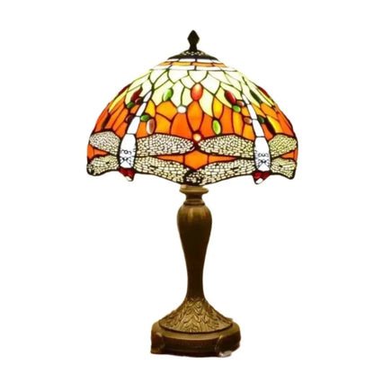 12inch Tiffany Table Lamp Dragonfly Lampshade Stained Glass Desk Light - CTL
