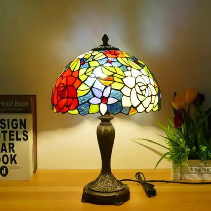12inch Tiffany Table Lamp Dragonfly Lampshade Stained Glass Desk Light - CTL