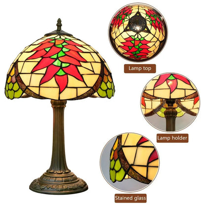12inch Stained Glass Harvest Pepper Lampshade Vintage Tiffany Desk Lamp - CTL