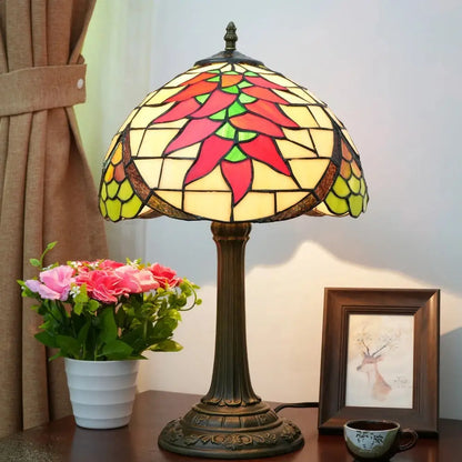 12inch Stained Glass Harvest Pepper Lampshade Vintage Tiffany Desk Lamp - CTL