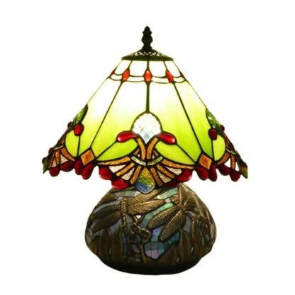 12inch Stained Glass Pattern Floral Lampshade Vintage Tiffany Style Table Lamps - CTL