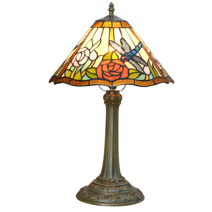 12inch Stained Glass Reading Lamp Dragonfly Lampshade Vintage Tiffany Desk Light - CTL