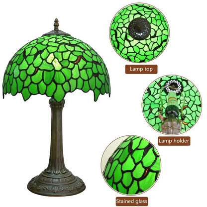 12inch Tiffany Table Lamps for Sale Stained Glass Green Leaves Lampshade Desk Lamp - CTL