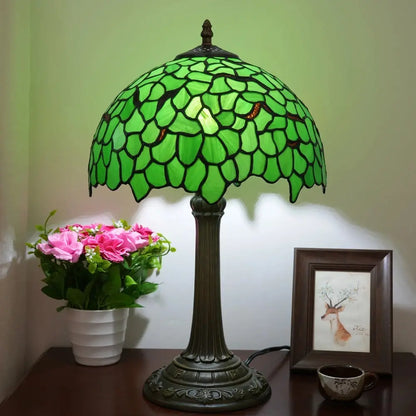 12inch Tiffany Table Lamps for Sale Stained Glass Green Leaves Lampshade Desk Lamp - CTL