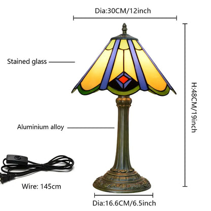 12inch Tiffany Vintage Japanese Classical Stained Glass Lampshade Antique Bedside Light - CTL