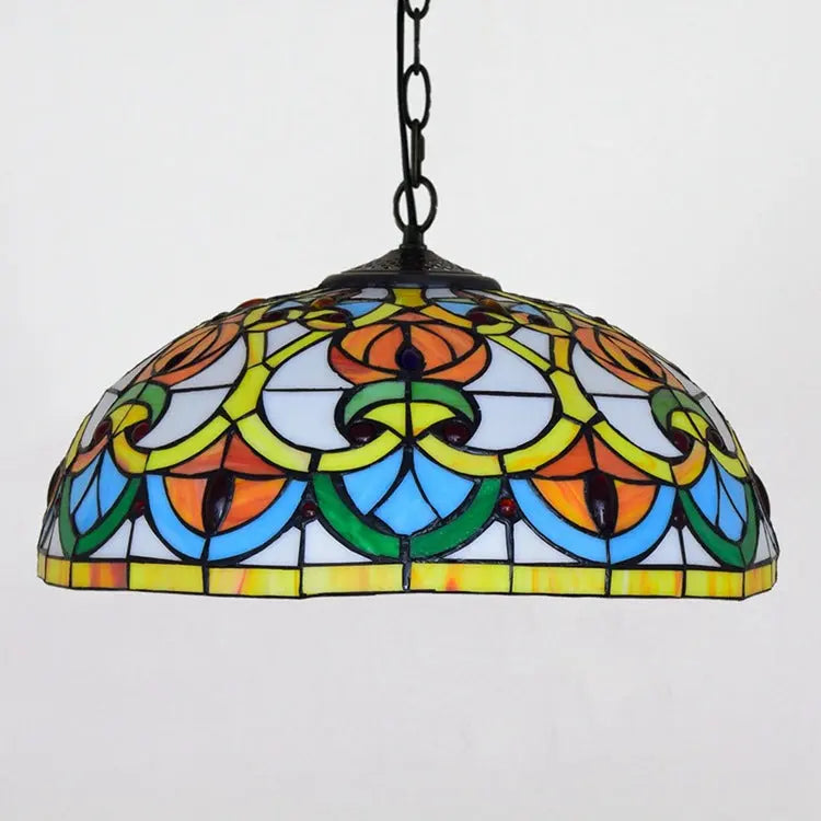 16inch Luxury Stained Glass Heart-shaped Beads Tiffany Style Pendant Light - CTL