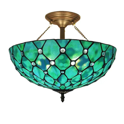 16inch 40cm Retro Tiffany Stained Glass Baroque Tiffany Ceiling Light Anti-chandelier - CTL