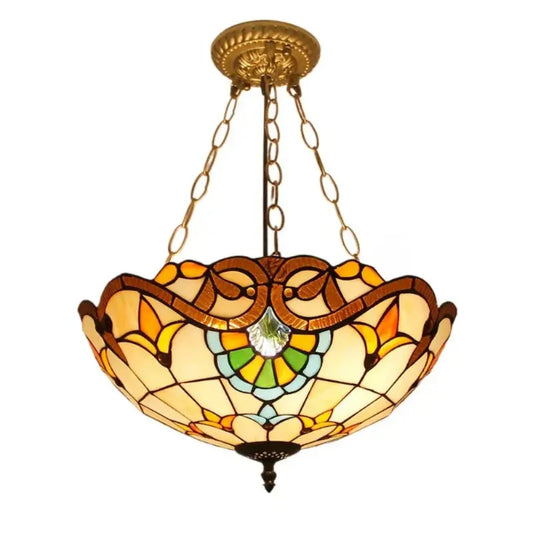 16inch 40cm Stained Glass Baroque Tiffany Pendant Light Vintage Anti-chandelier - CTL