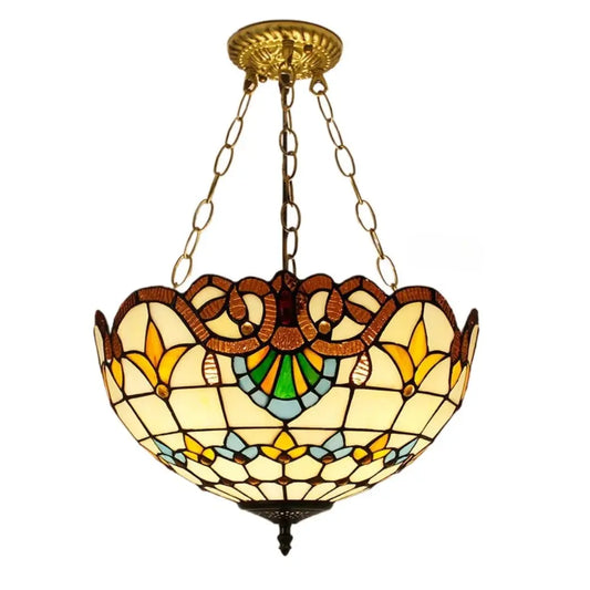 16inch 40cm Stained Glass Baroque Vintage Anti-chandelier Tiffany Pendant Light - CTL