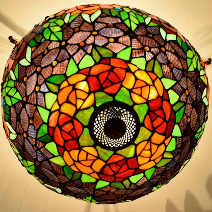 16inch Stained Glass Rose Lampshade Tiffany Ceiling Light - CTL