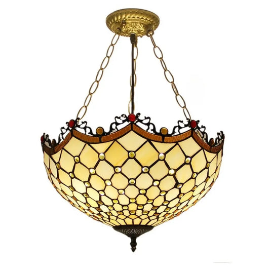 16inch 40cm Stained Glass Dragon Tail Tiffany Pendant Light Vintage Anti-chandelier - CTL