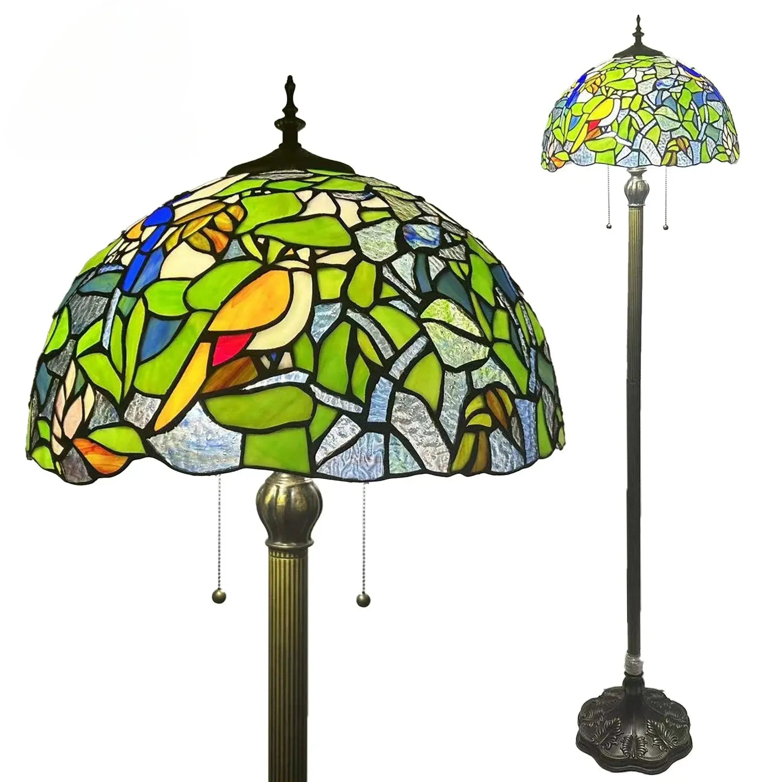 16inch 40cm Green Dragonfly Tiffany Lamp Stained Glass Grain Lampshade Standing Light - CTL