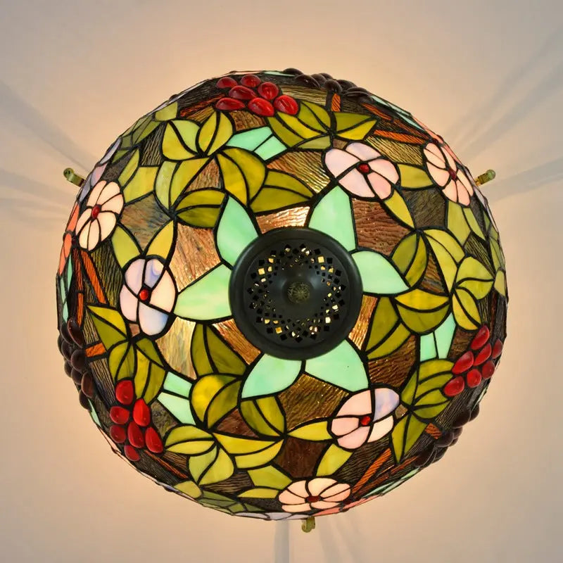 16inch Stained Glass Flower Lampshade Vintage Tiffany Ceiling Light - CTL