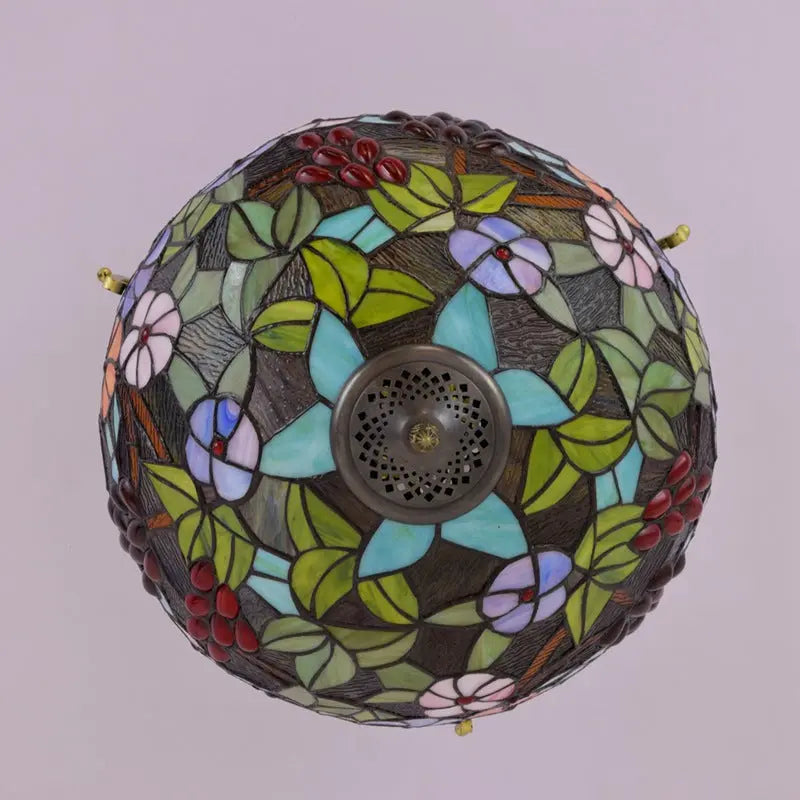 16inch Stained Glass Flower Lampshade Vintage Tiffany Ceiling Light - CTL