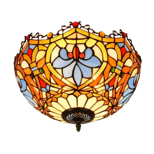 16inch Stained Glass Beads Lampshade Tiffany Ceiling Lamps - CTL