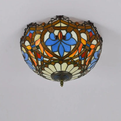 16inch Stained Glass Beads Lampshade Tiffany Ceiling Lamps - CTL