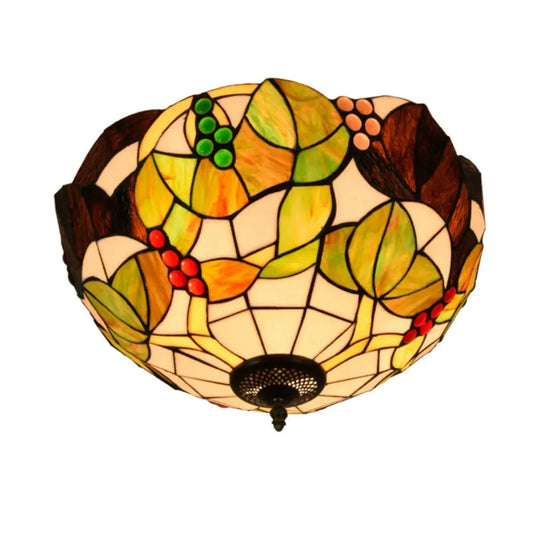16inch Stained Glass Flower Lampshade Tiffany Style Ceiling Light - CTL