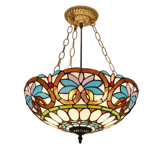16inch 40cm Stained Glass Star Baroque Tiffany Pendant Light Vintage Anti-chandelier - CTL