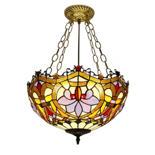 16inch 40cm Stained Glass Tail Baroque Tiffany Pendant Light Vintage Anti-chandelier - CTL