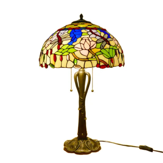 16inch Retro Stained Glass Pastoral Lampshade Vintage Tiffany Table Lights - CTL
