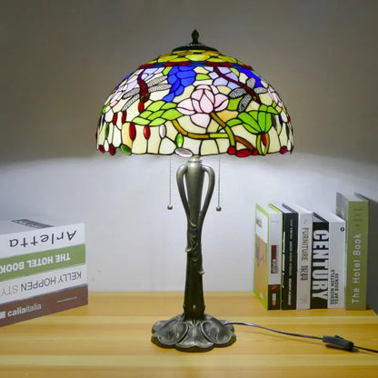 16inch Retro Stained Glass Pastoral Lampshade Vintage Tiffany Table Lights - CTL