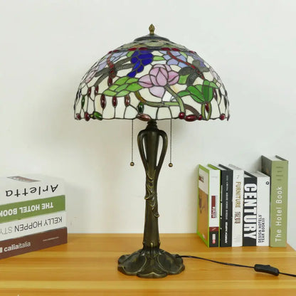 16inch Retro Stained Glass Pastoral Lampshade Vintage Tiffany Table Lights - CTL
