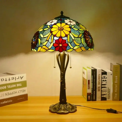 16inch Retro Stained Glass Pastoral Lampshade Vintage Tiffany Table Lights - CTL
