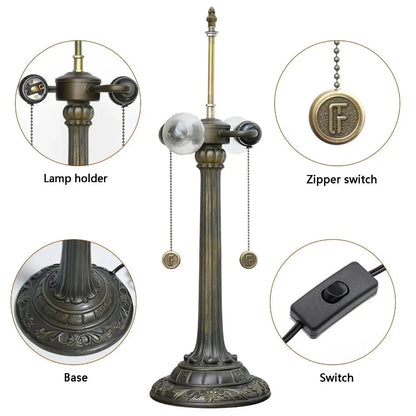 16inch Stained Glass Classical Romantic Retro Baroque Bar Bedroom Bedside Light - CTL