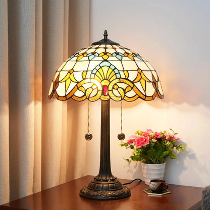 16inch Stained Glass Classical Romantic Retro Baroque Bar Bedroom Bedside Light - CTL