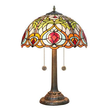 16inch Tiffany Stained Glass Garden Peach Lampshade Bar Bedroom Bedside Light - CTL