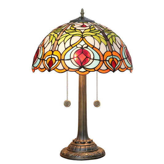 16inch Tiffany Stained Glass Garden Peach Lampshade Bar Bedroom Bedside Light - CTL