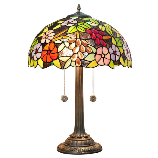 16inch Tiffany Stained Glass Grape Flower Lampshade Bedroom Bedside Light - CTL