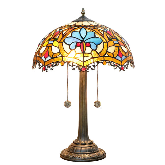 16inch Tiffany Stained Glass Retro Heart-shaped Beads Lampshade Bar Bedroom Bedside Light - CTL