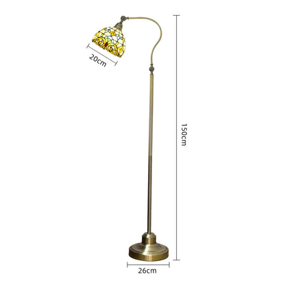 20cm Stained Glass Baroque Lampshade Vintage Floor Lamp with Tiffany Shade - CTL