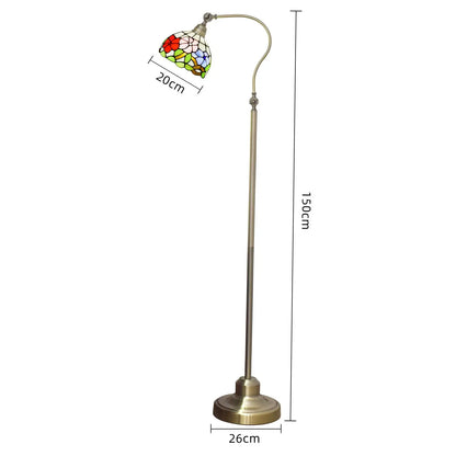 20cm Vintage Stained Glass Morning Glory Lampshade Tiffany Like Floor Lamps - CTL