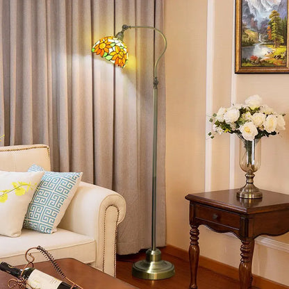 20cm Vintage Stained Glass Sunflower Lampshade Antique Tiffany Floor Lamps - CTL