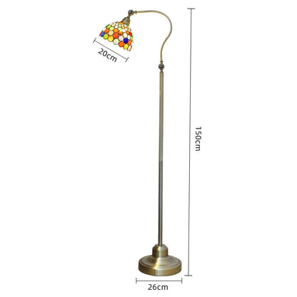 20cm Vintage Standing Light Bohemian Lampshade Tiffany Stained Glass Floor Lamp - CTL
