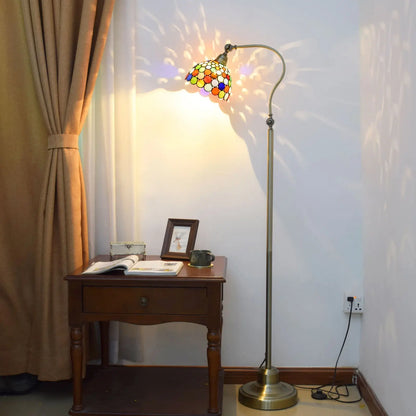 20cm Vintage Standing Light Bohemian Lampshade Tiffany Stained Glass Floor Lamp - CTL