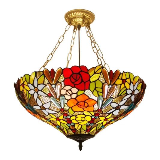 20inch Tiffany Style Chandelier Large Rose Lampshade Tiffany Anti-chandelier - CTL