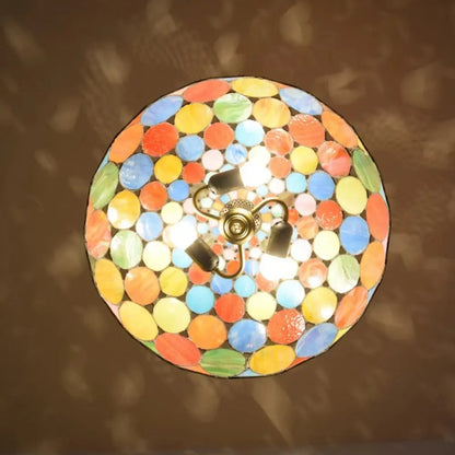20inch Vintage Tiffany Style Hanging Lamp Stained Glass Bohemia Lampshade Pendent Light - CTL