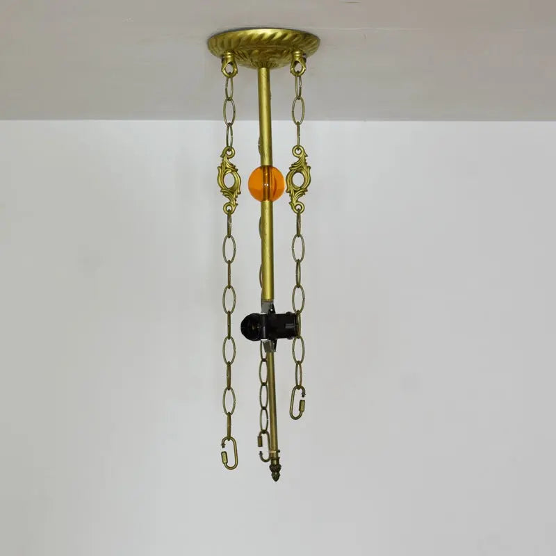 20inch Stained Glass Peach Lampshade Tiffany Hanging Lamp Anti-chandelier - CTL