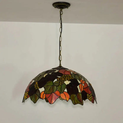 20inch Stained Glass Grape Lampshade Vintage Tiffany Style Pendant Light - CTL