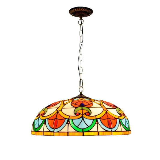 20inch 50cm Stained Glass Lampshade Outdoor Pendant Lighting Tiffany Hanging Lamp - CTL