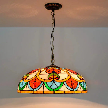 20inch 50cm Stained Glass Lampshade Outdoor Pendant Lighting Tiffany Hanging Lamp - CTL