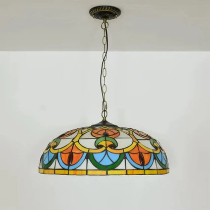 20inch 50cm Stained Glass Lampshade Outdoor Pendant Lighting Tiffany Hanging Lamp - CTL